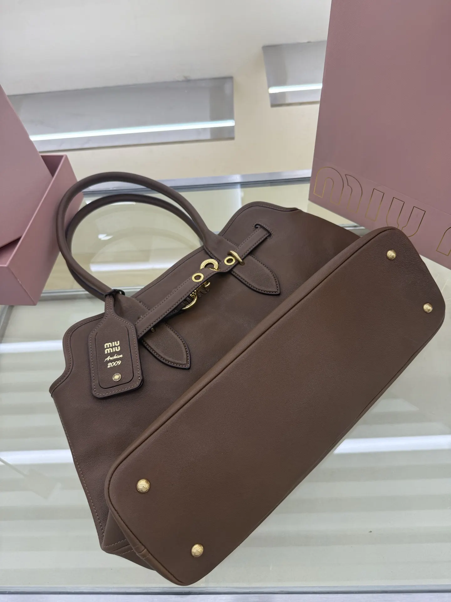 Brown Gold Tote Bag