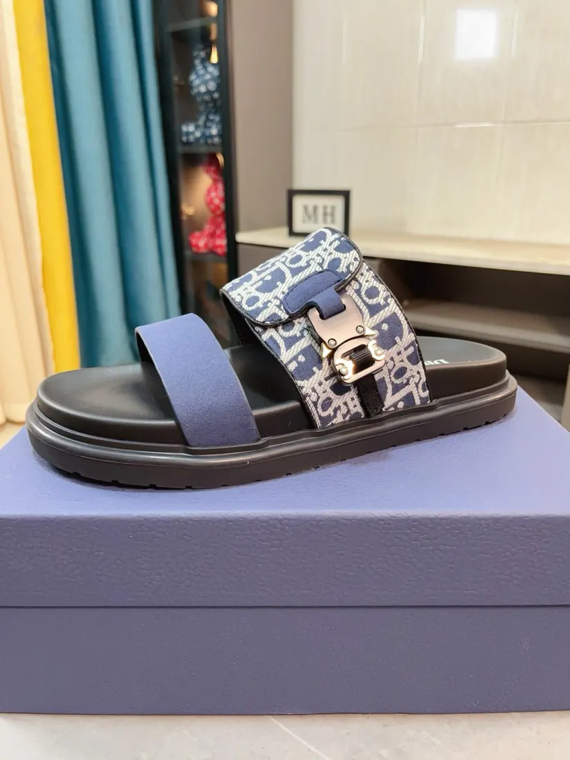 Dior Color Block Flat Slides Multicolor Image 3 Dior Color Block Flat Slides Multicolor Image 3