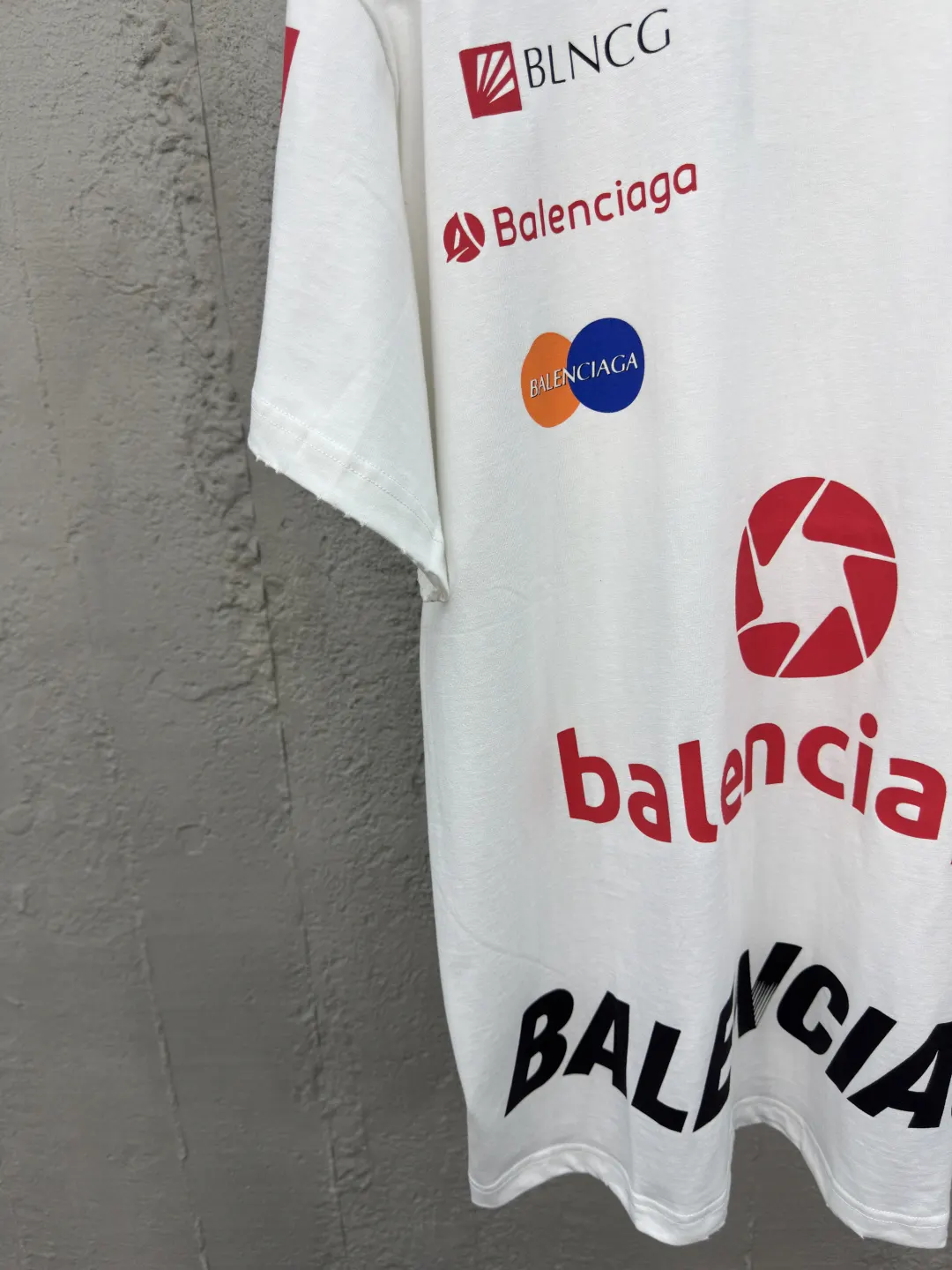Balenciaga White Logo Short Sleeve T-Shirt Street