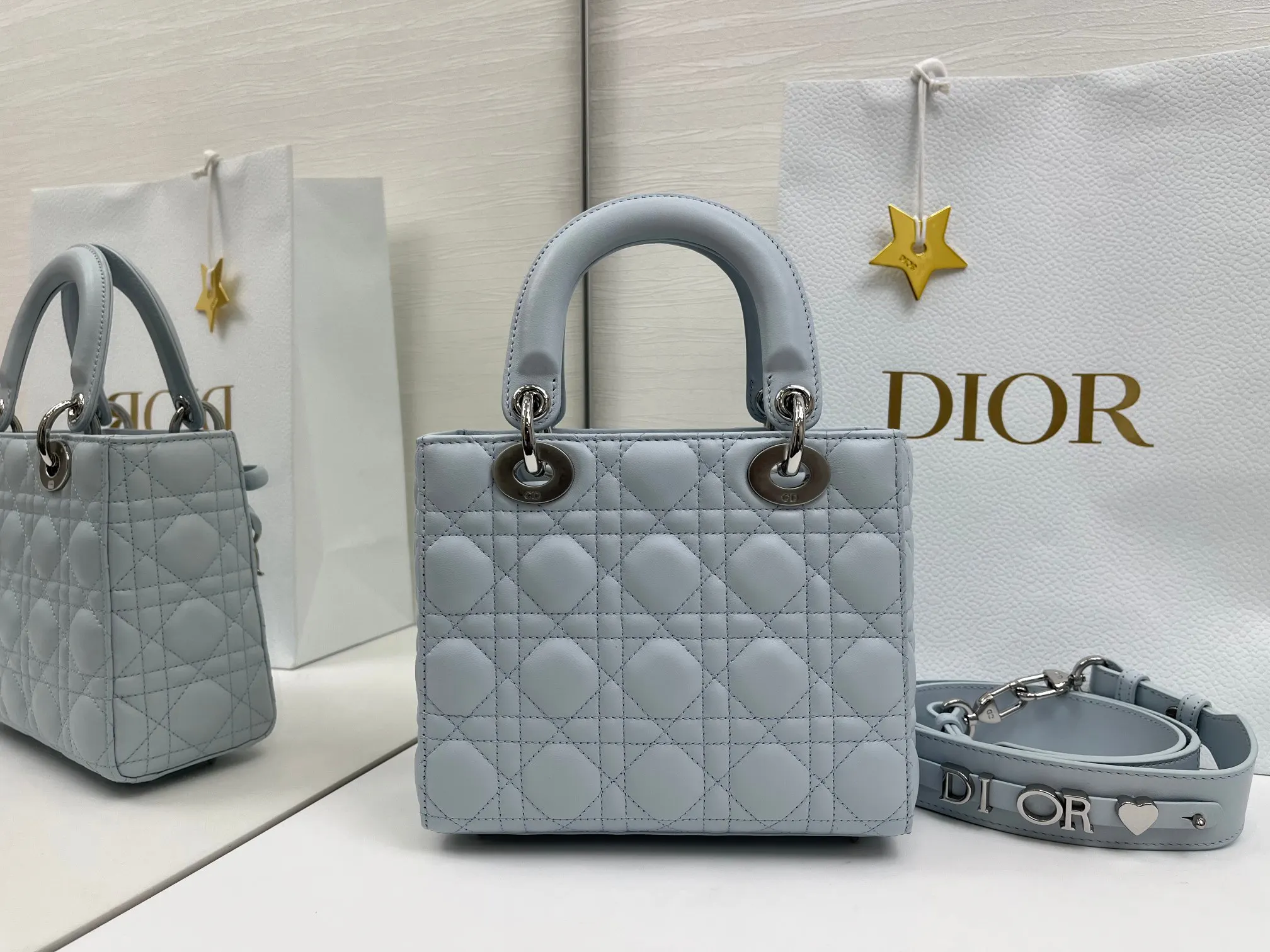Dior My ABCDior 冰川蓝羊皮手袋 手提斜挎