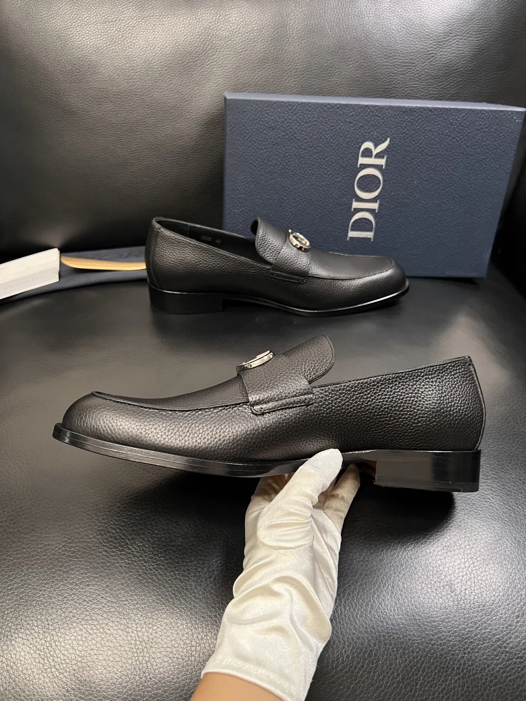Dior Black/Gray Leather Loafers Image 6 Dior Black/Gray Leather Loafers Image 6