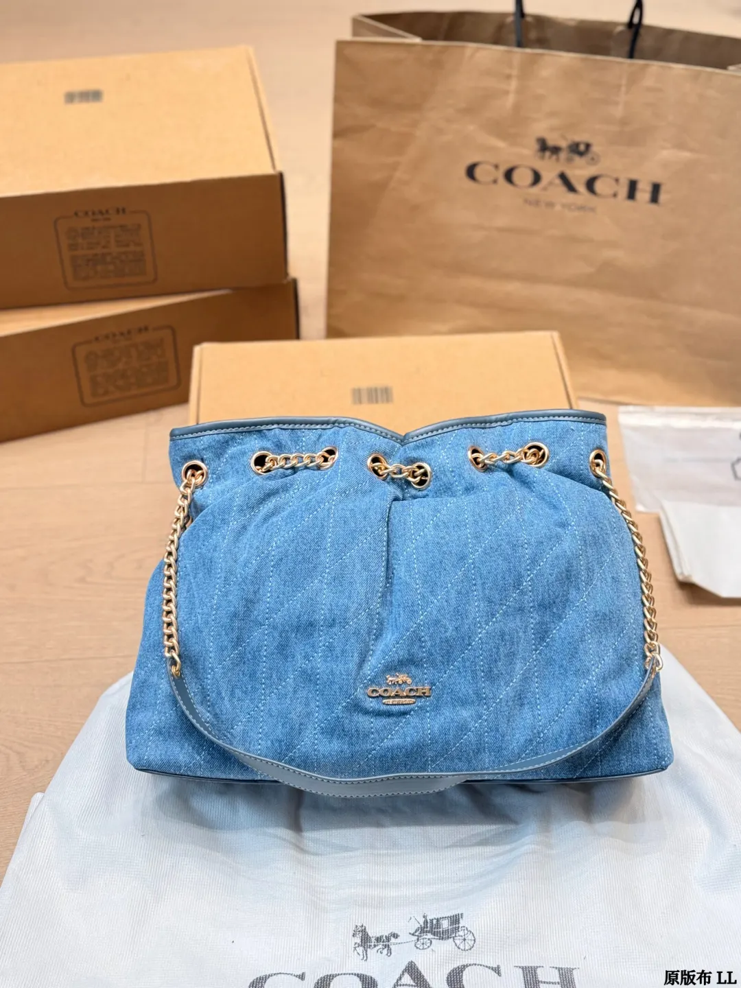 Coach 蓝色 粉色 托特包 大容量托特款