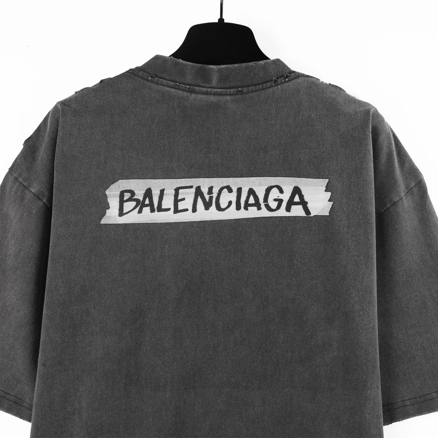 Balenciaga White Logo Short Sleeve T-Shirt Street