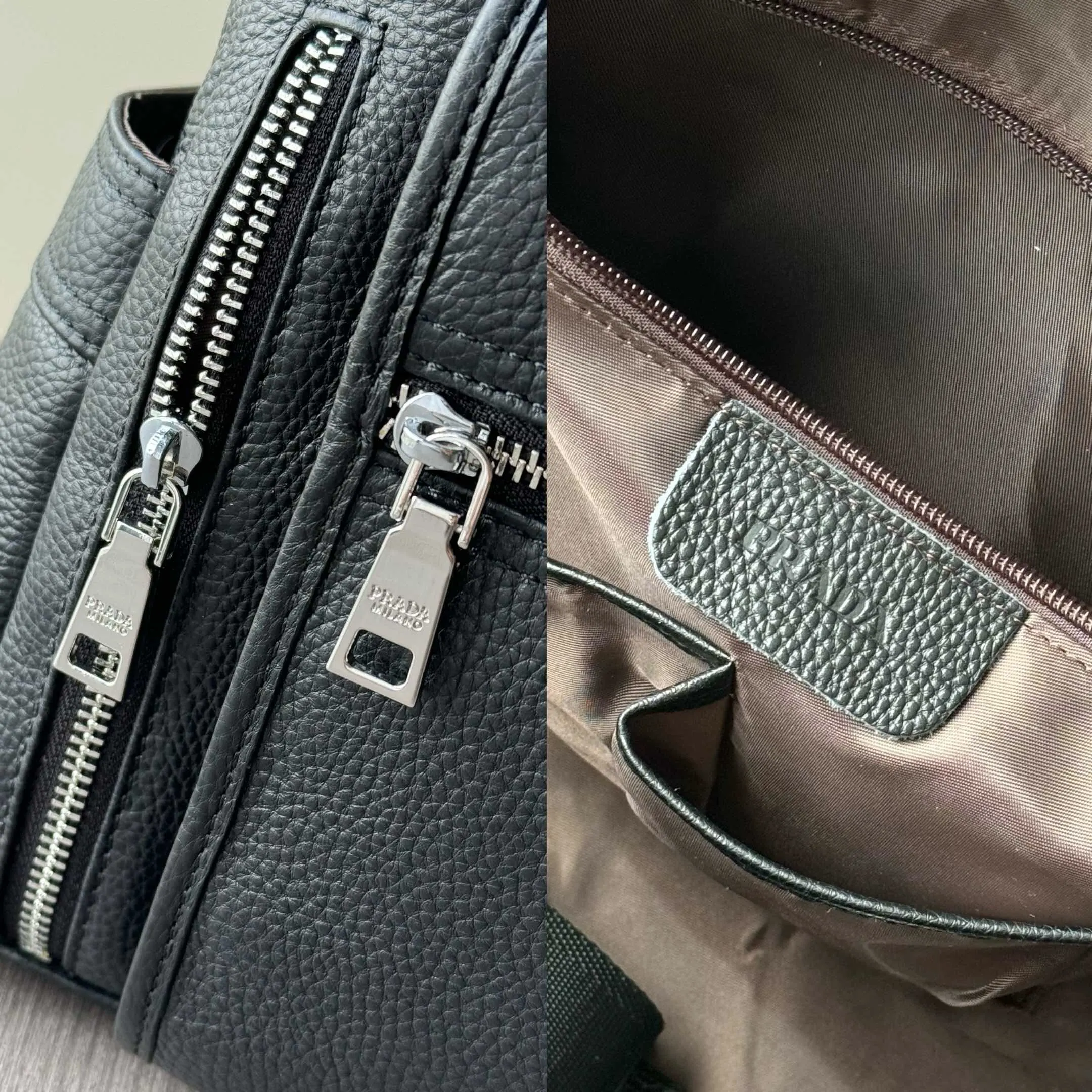 PRADA 黑色 牛皮 Logo 旅行包 轻便实用款