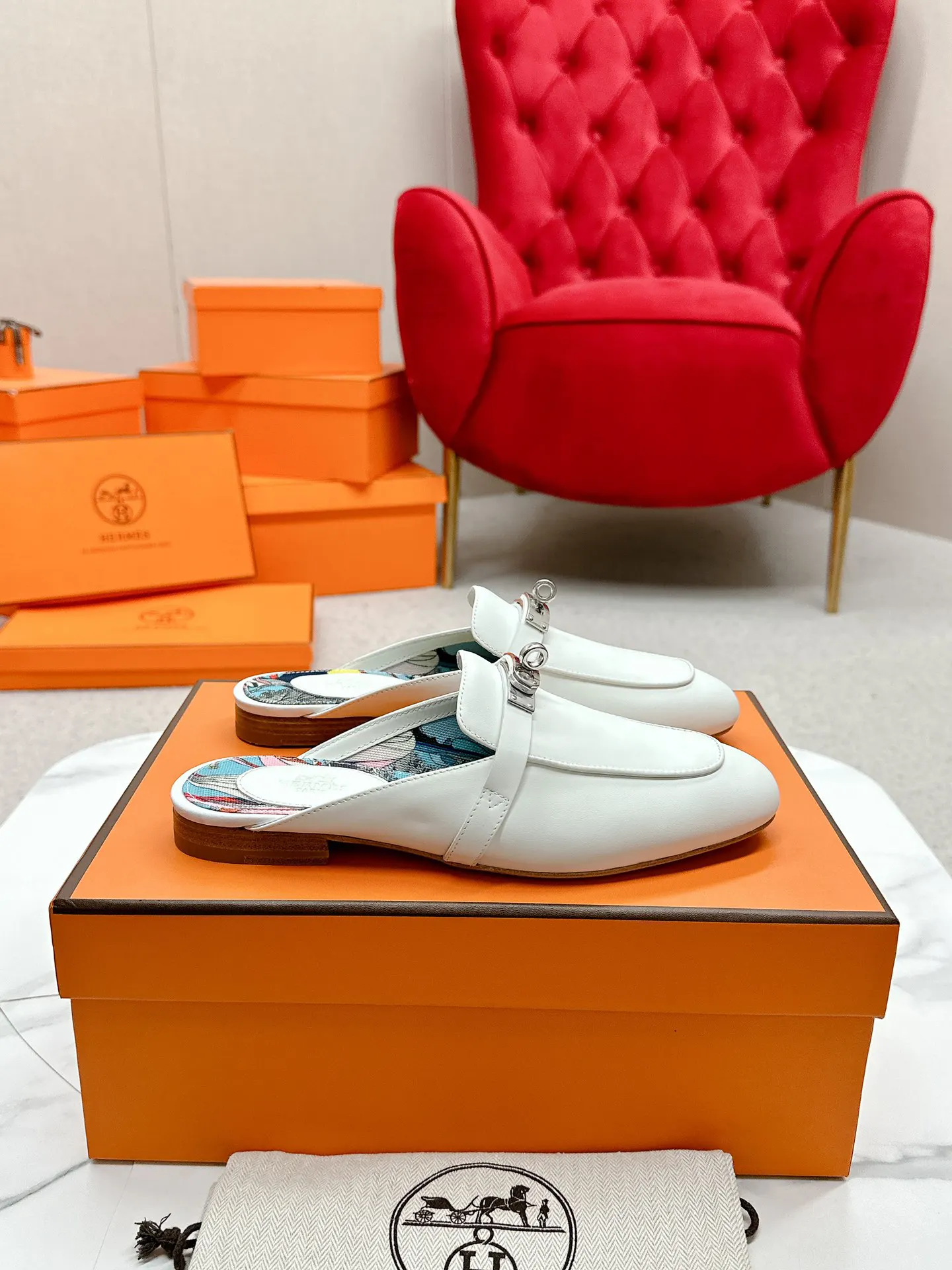 Hermès 小牛皮 拖鞋 舒适