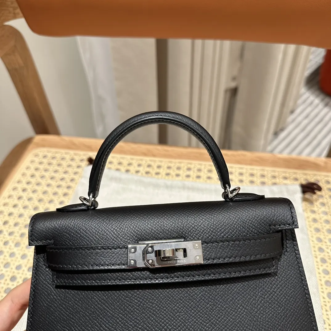 Hermès Kelly Mini Black Epsom Crossbody Bag