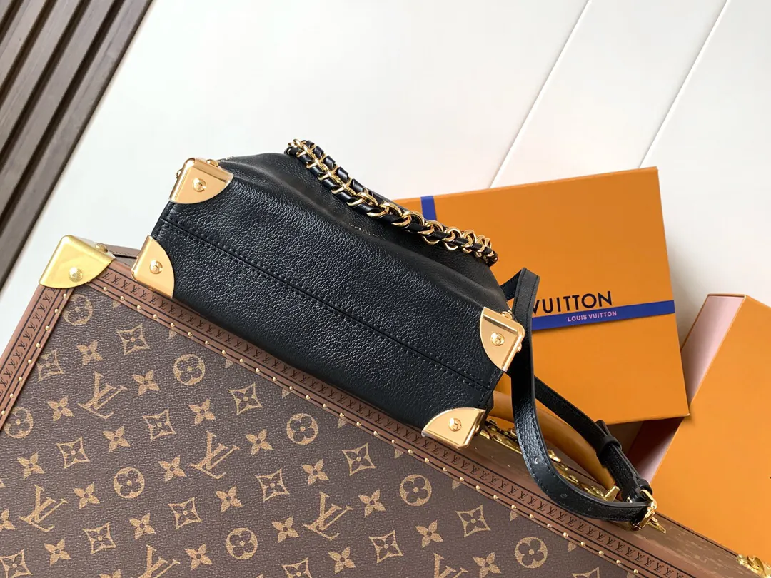 Black Brown Chain Bag Leather