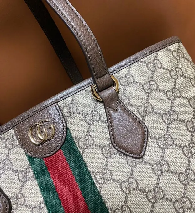 Gucci 棕色 米色 托特包 ▫ 尺 大容量托特款