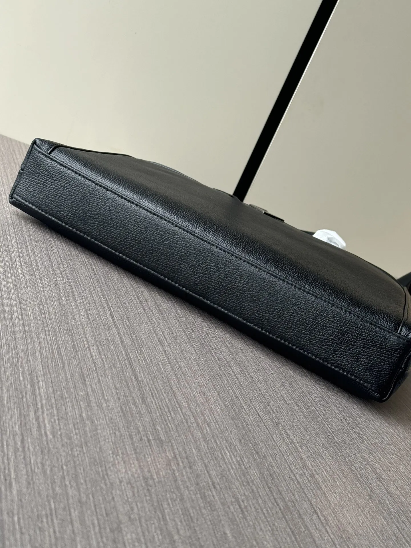 Prada Black Briefcase Business Commuter Leather