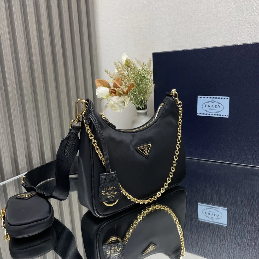 Prada Hobo 金色 腋下包 復古腋下背款