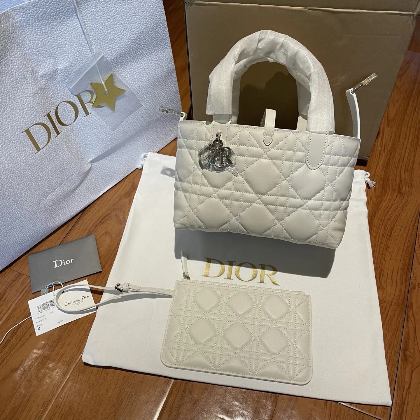 Dior 白色 奶白 牛皮 水桶包 休閒水桶款