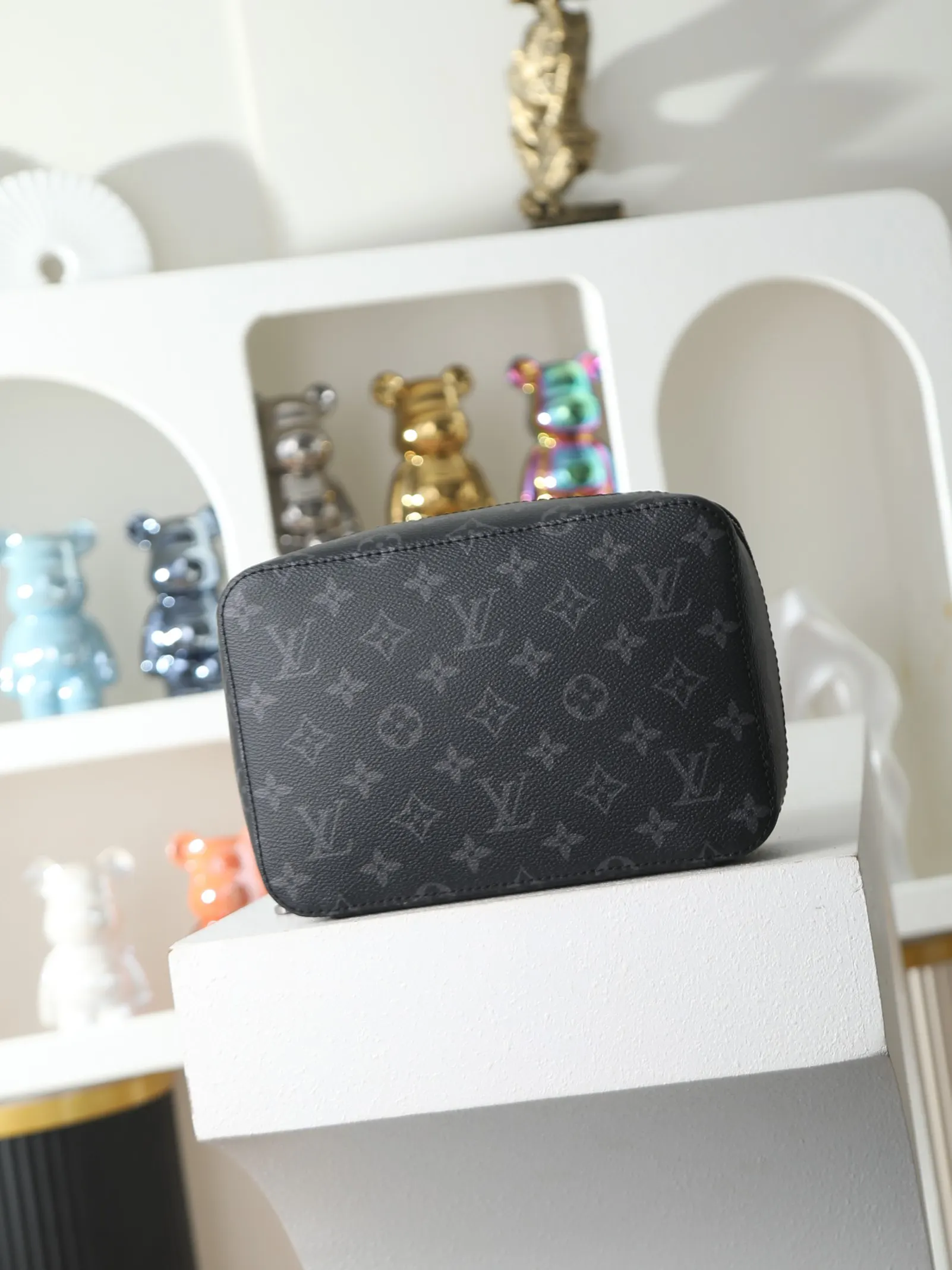 Louis Vuitton Black Suitcase Travel Lightweight Leather