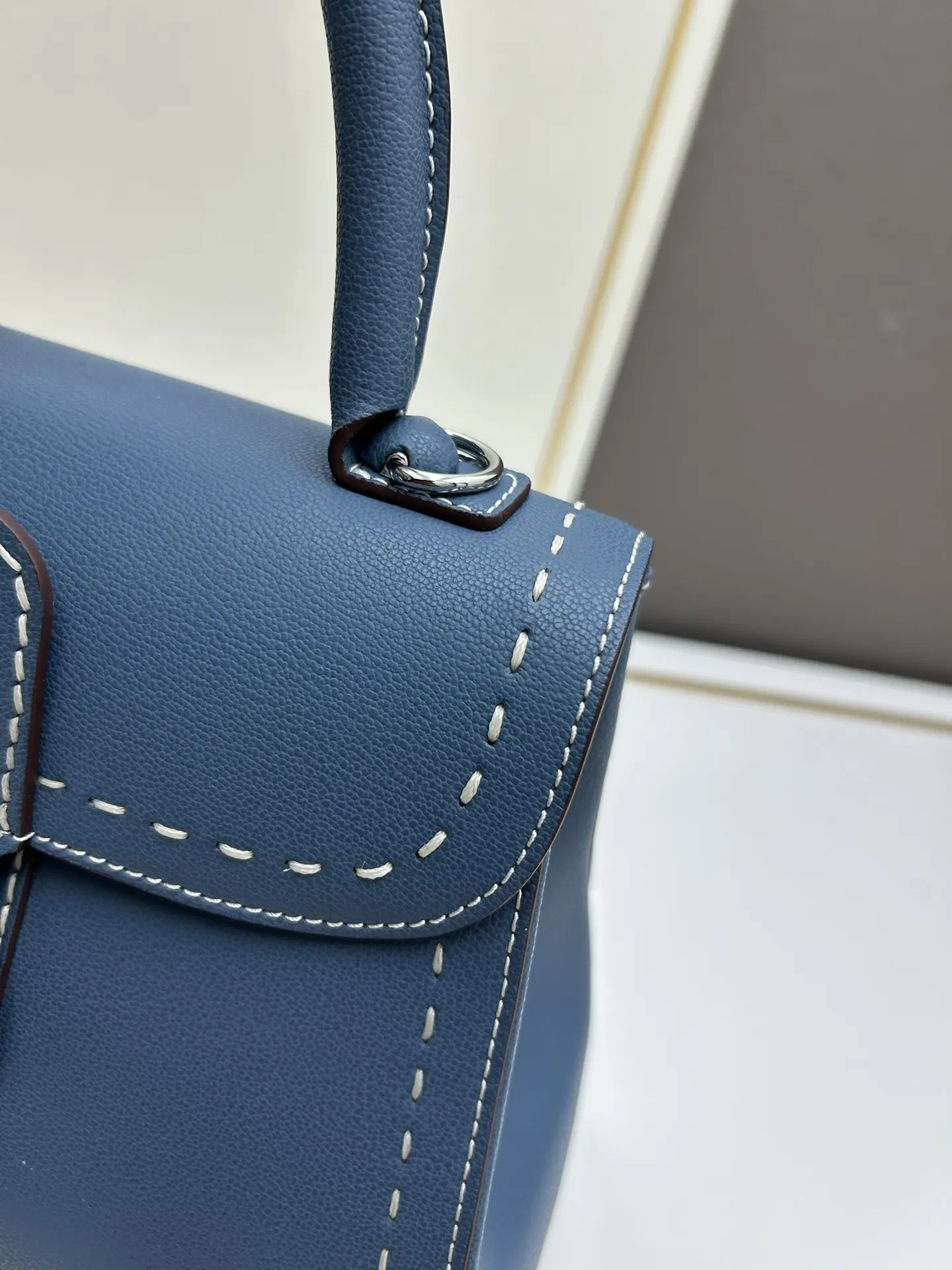 Delvaux 焦糖色 小牛皮 手提包 通勤手提款