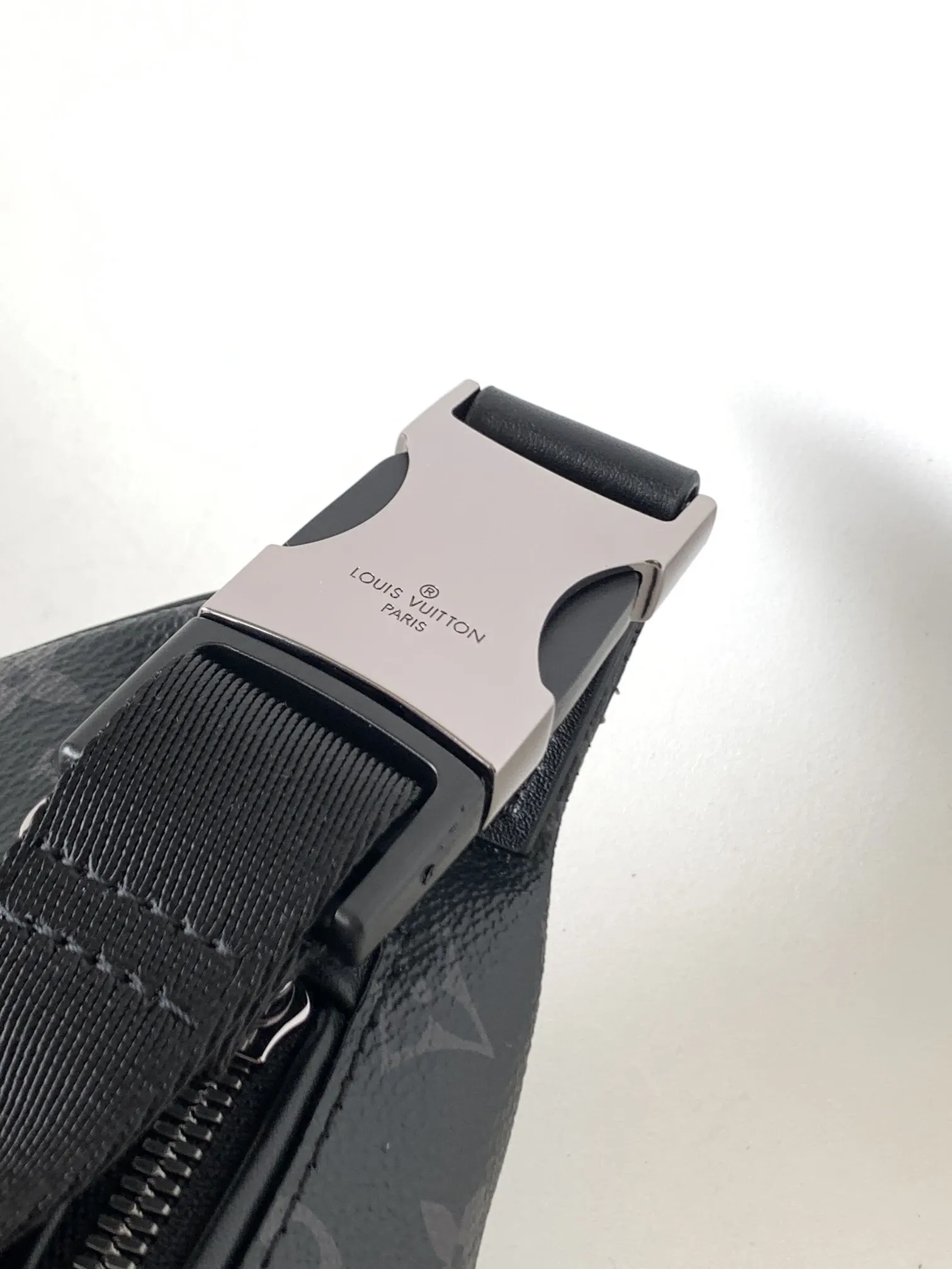 Black Gray Belt Bag Casual Canvas