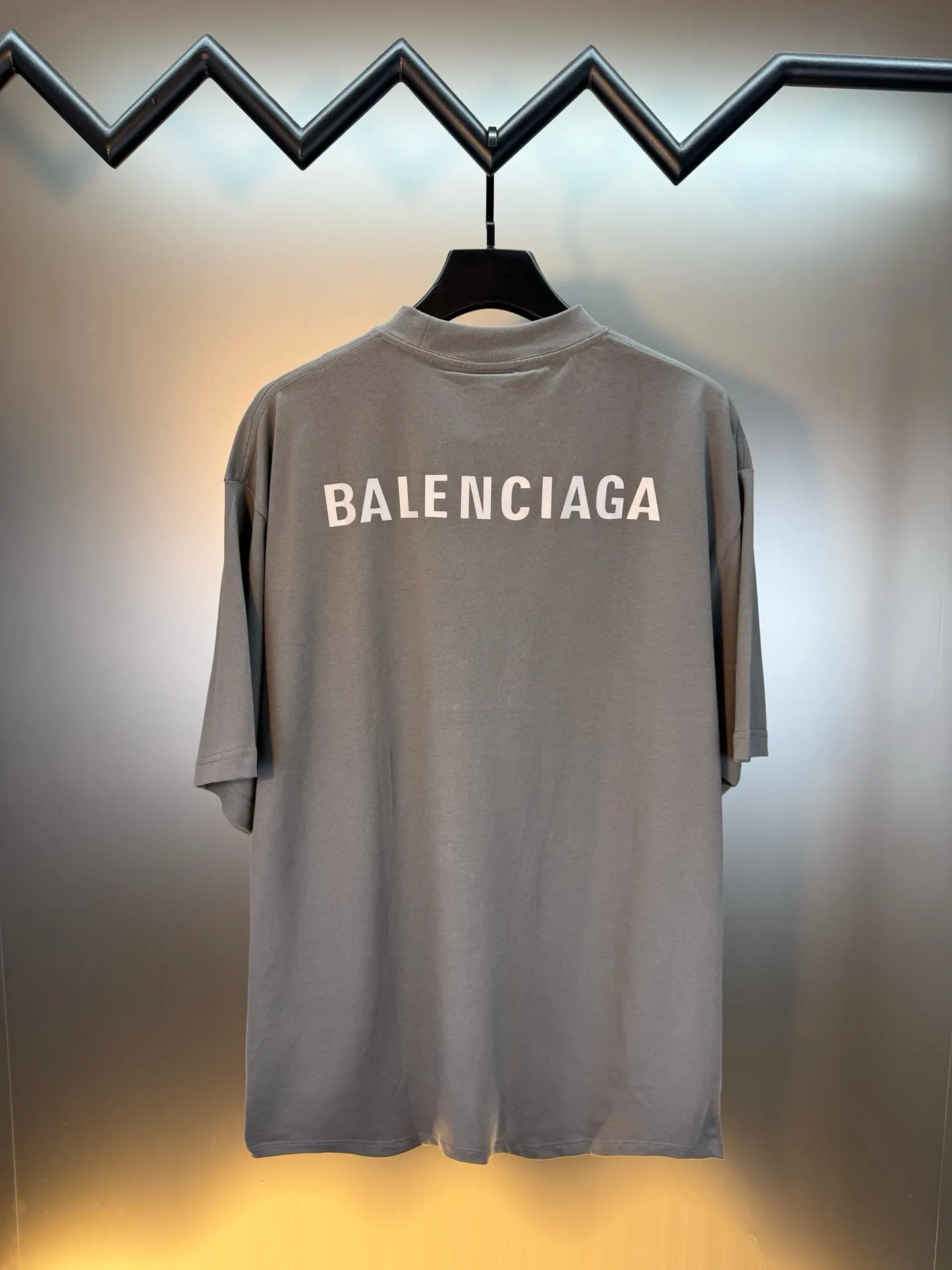 Balenciaga Gray Cotton Logo Short Sleeve T-Shirt Street