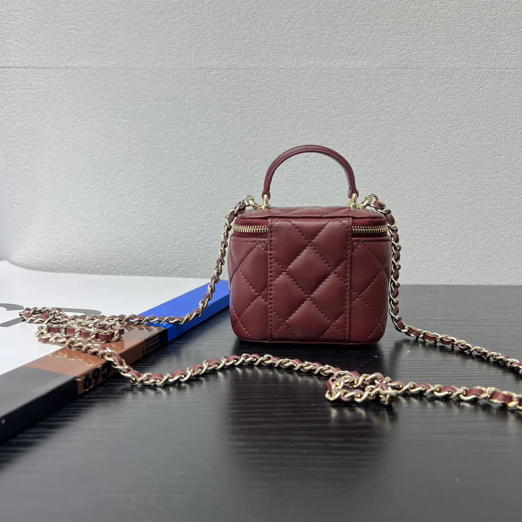 Chanel 19 Mini Red Leather Quilted Chain Bag