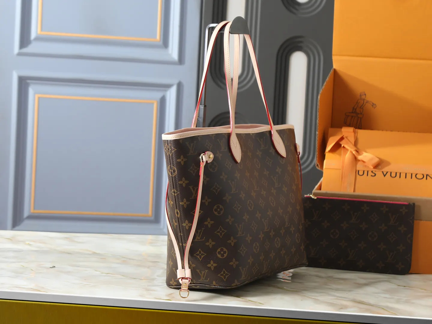 Neverfull 老花 帆布 手拿包 精致手拿款