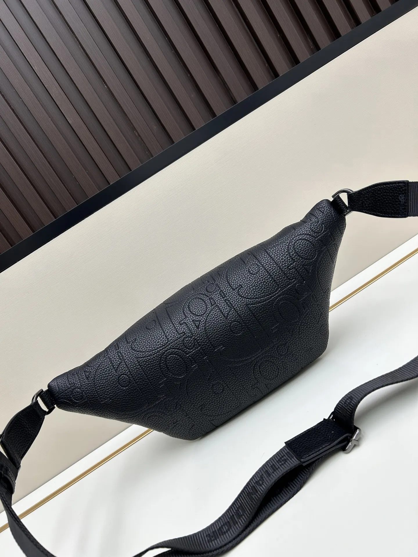 Black Beige Belt Bag Casual Leather