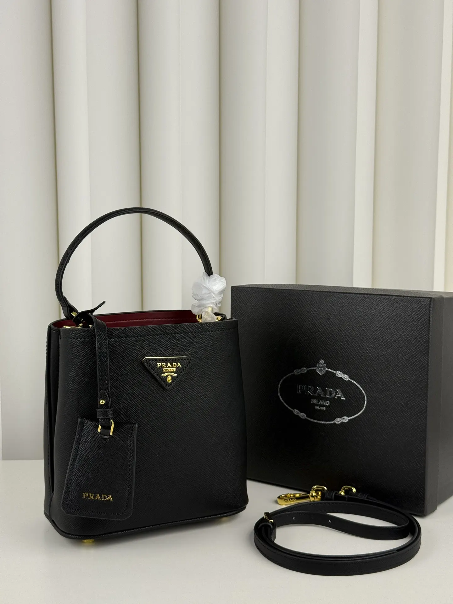 拼色 牛皮 Double Saffiano 拼色 水桶包 休闲水桶款