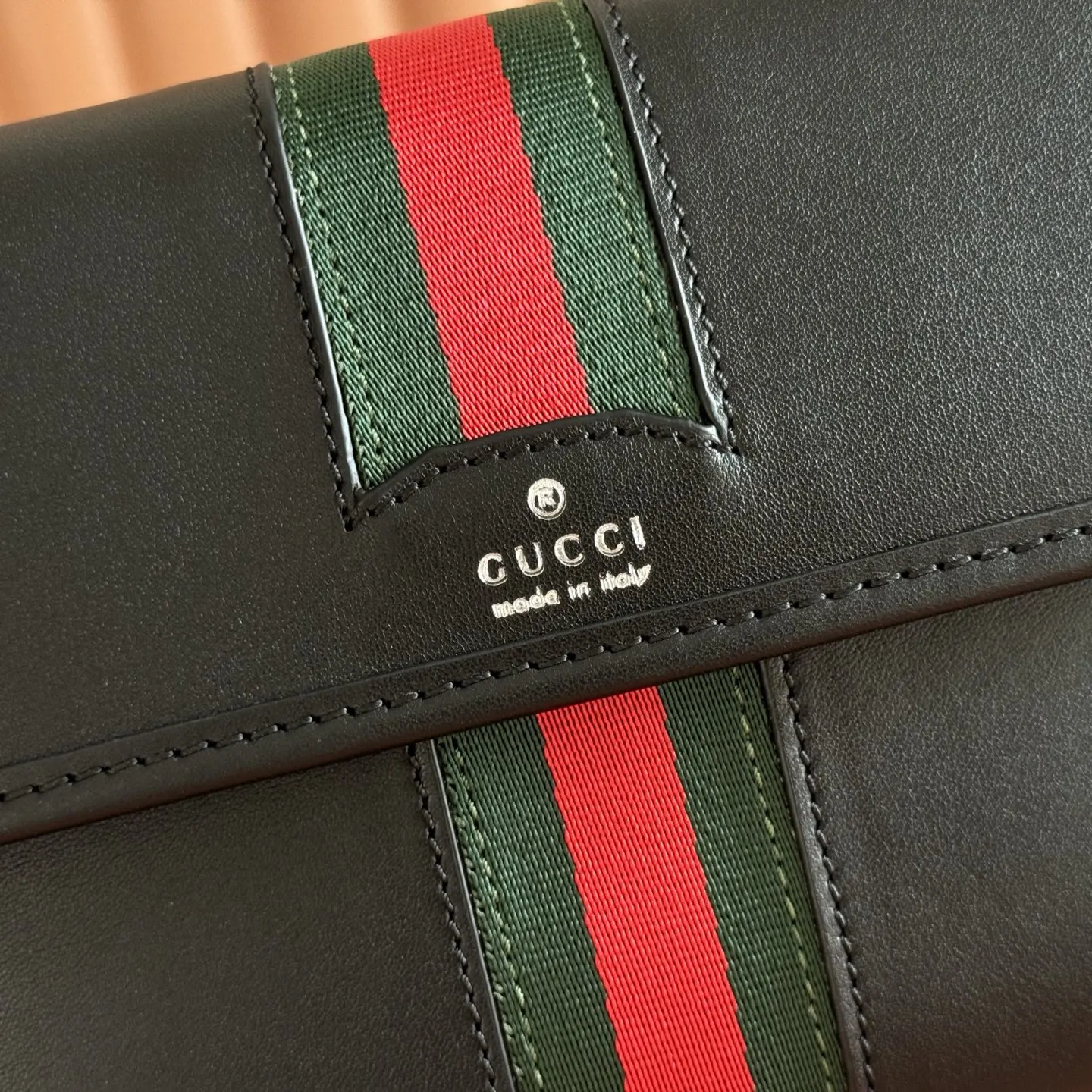 Gucci 黑色 銀色 帆布 腰包 休閒腰包款