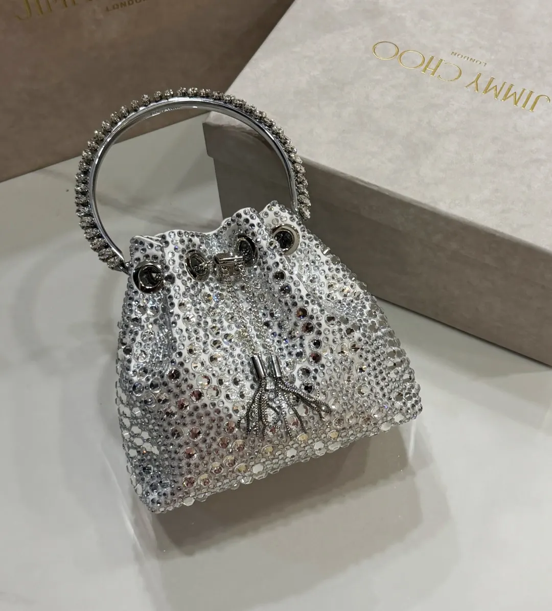 Jimmy Choo Bon Bon手提包 光滑缎面 通勤手提款