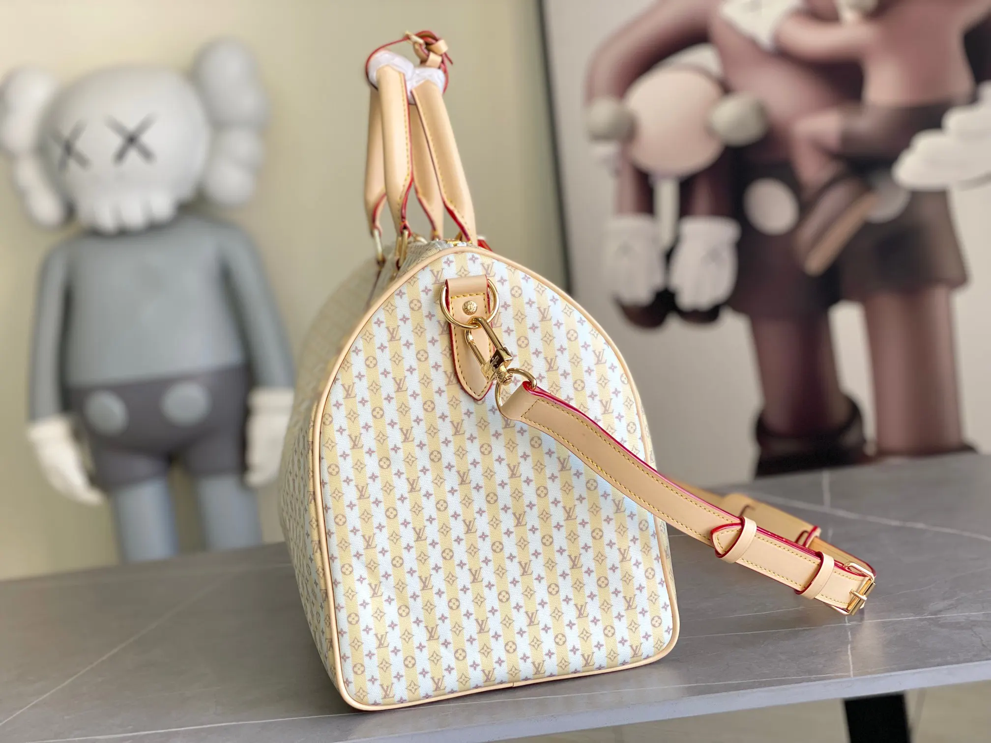 Louis Vuitton Gold Top Handle Bag Commuter Leather