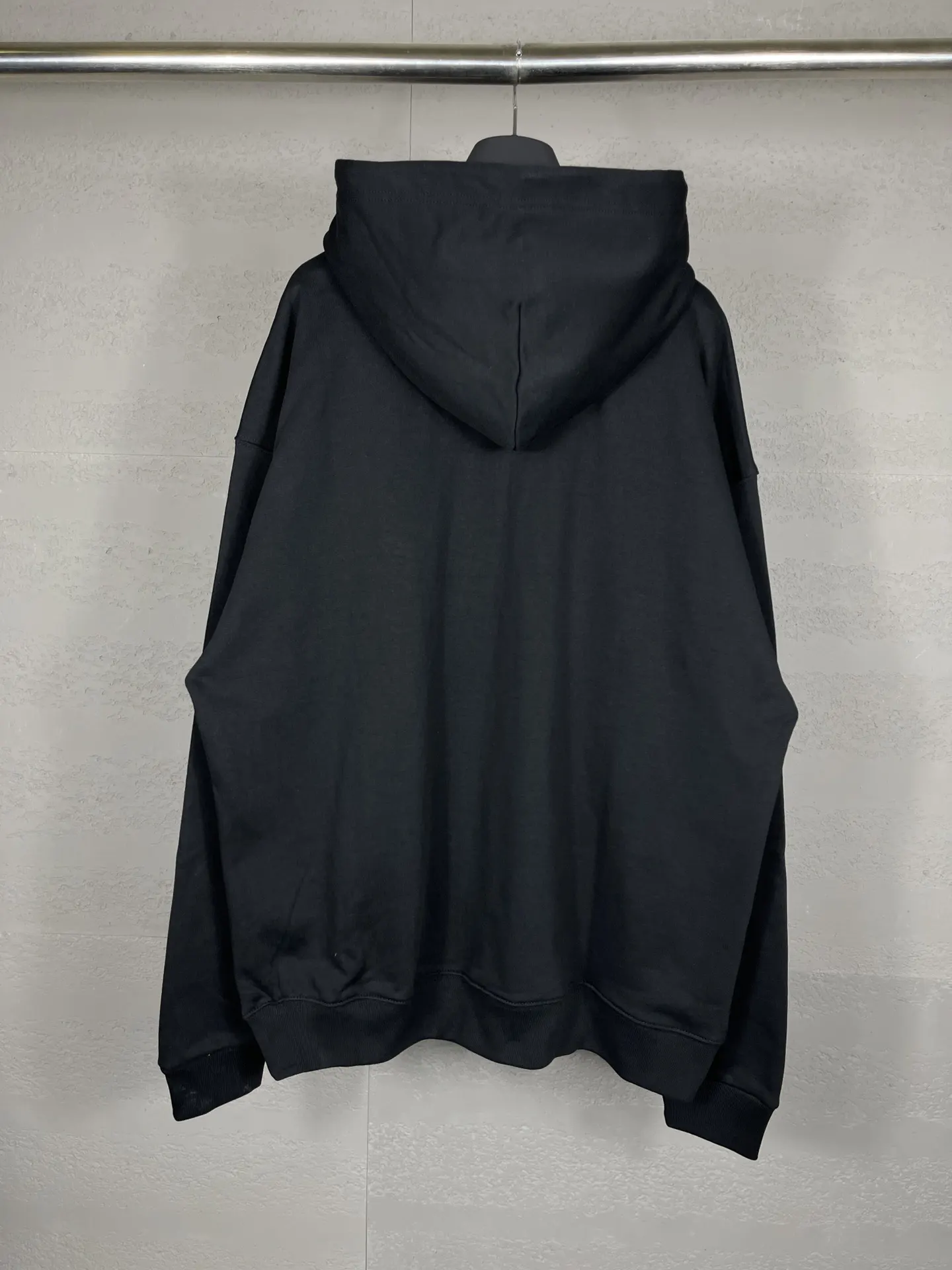 Balenciaga Logo Hoodie Sweatshirt Black