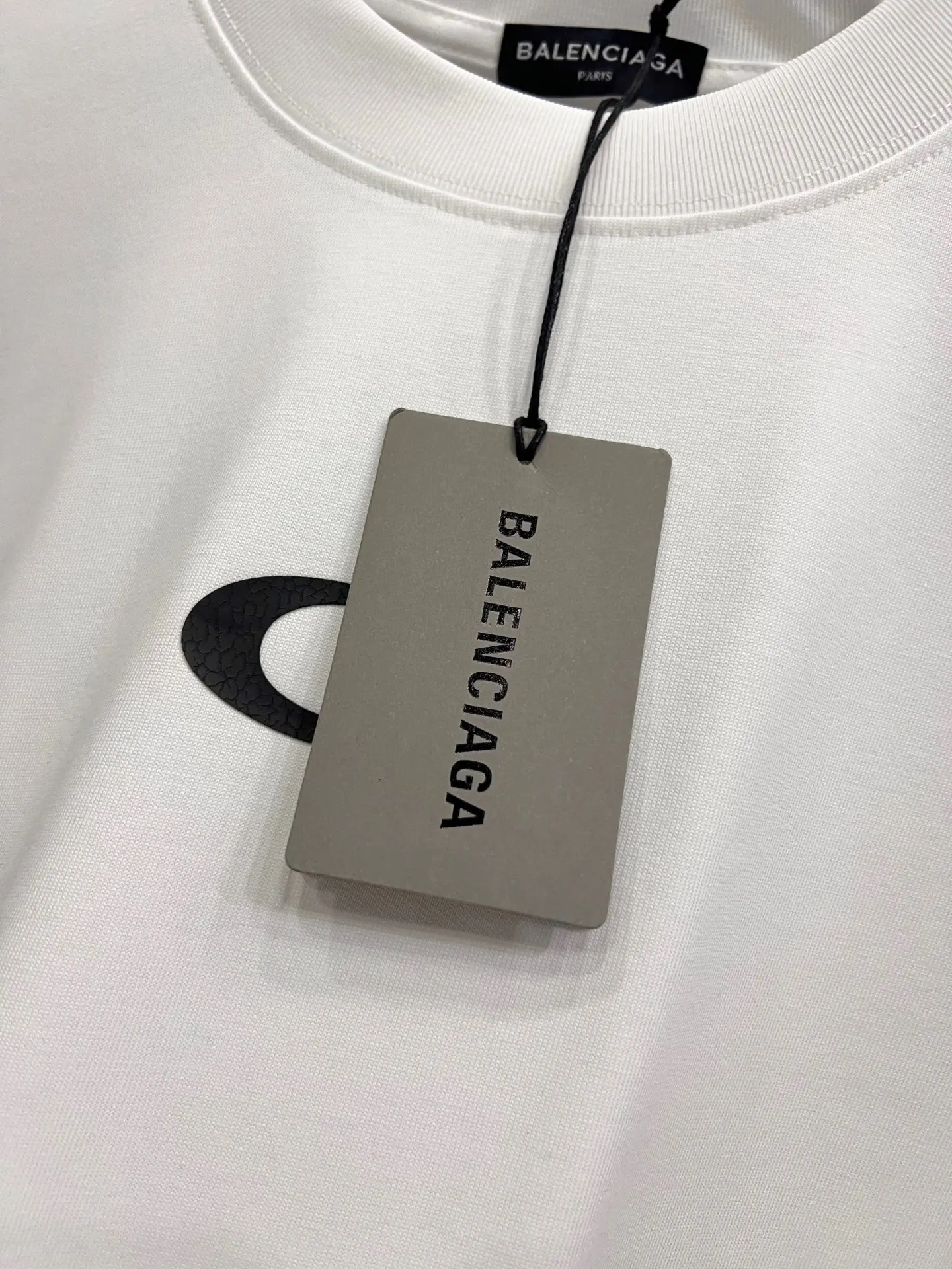 Balenciaga 黑色 纯棉 Logo 短袖T恤 宽松休闲