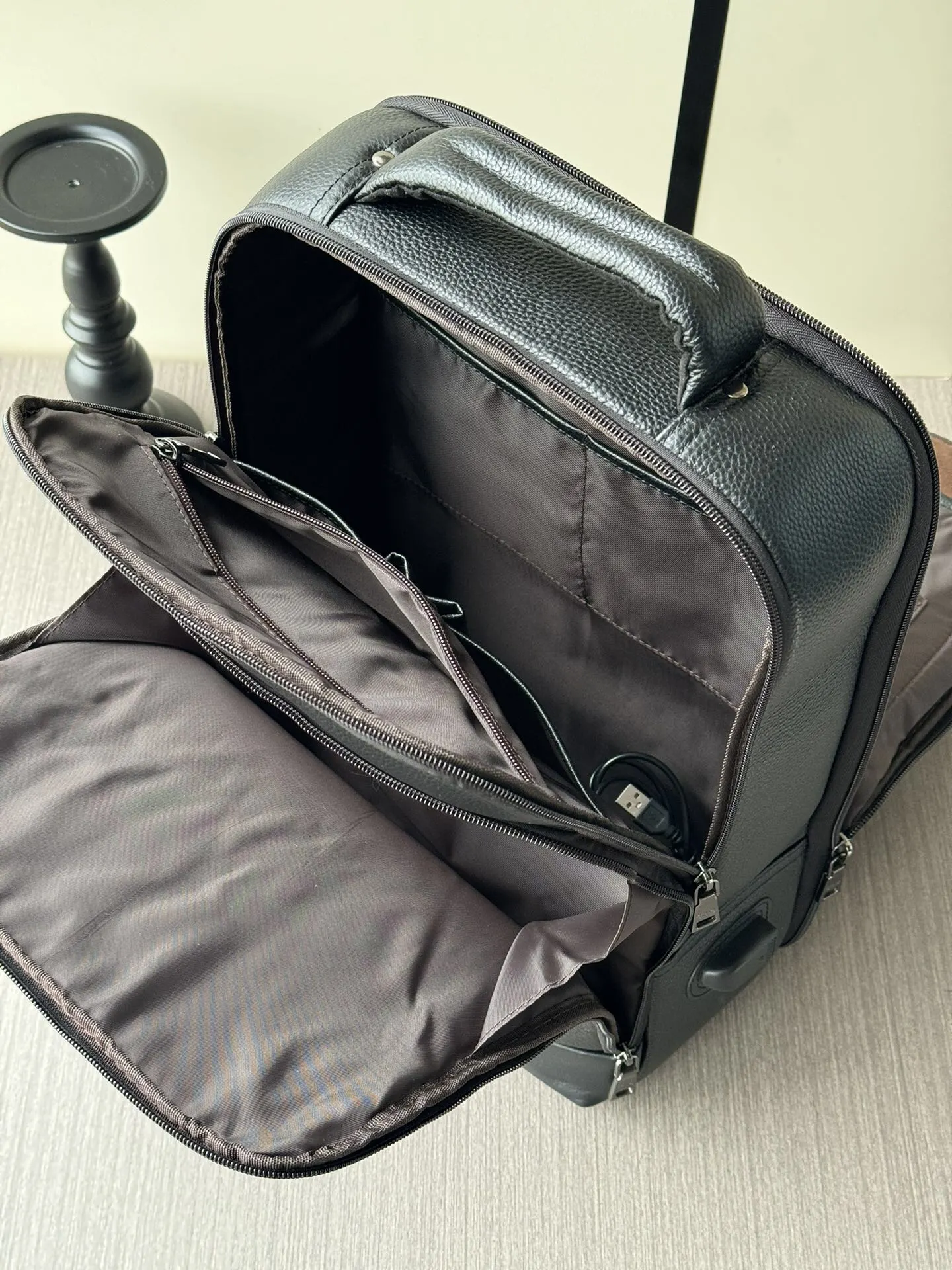 Prada Black Suitcase Travel Lightweight Leather