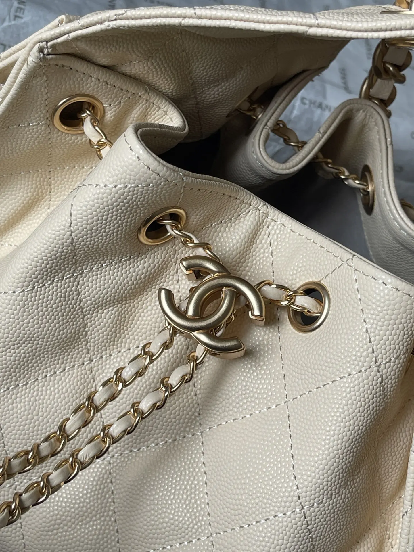 CHANEL Hobo 法国 高端定制品 Chane 球纹皮嘻哈包 腋下包 復古腋下背款