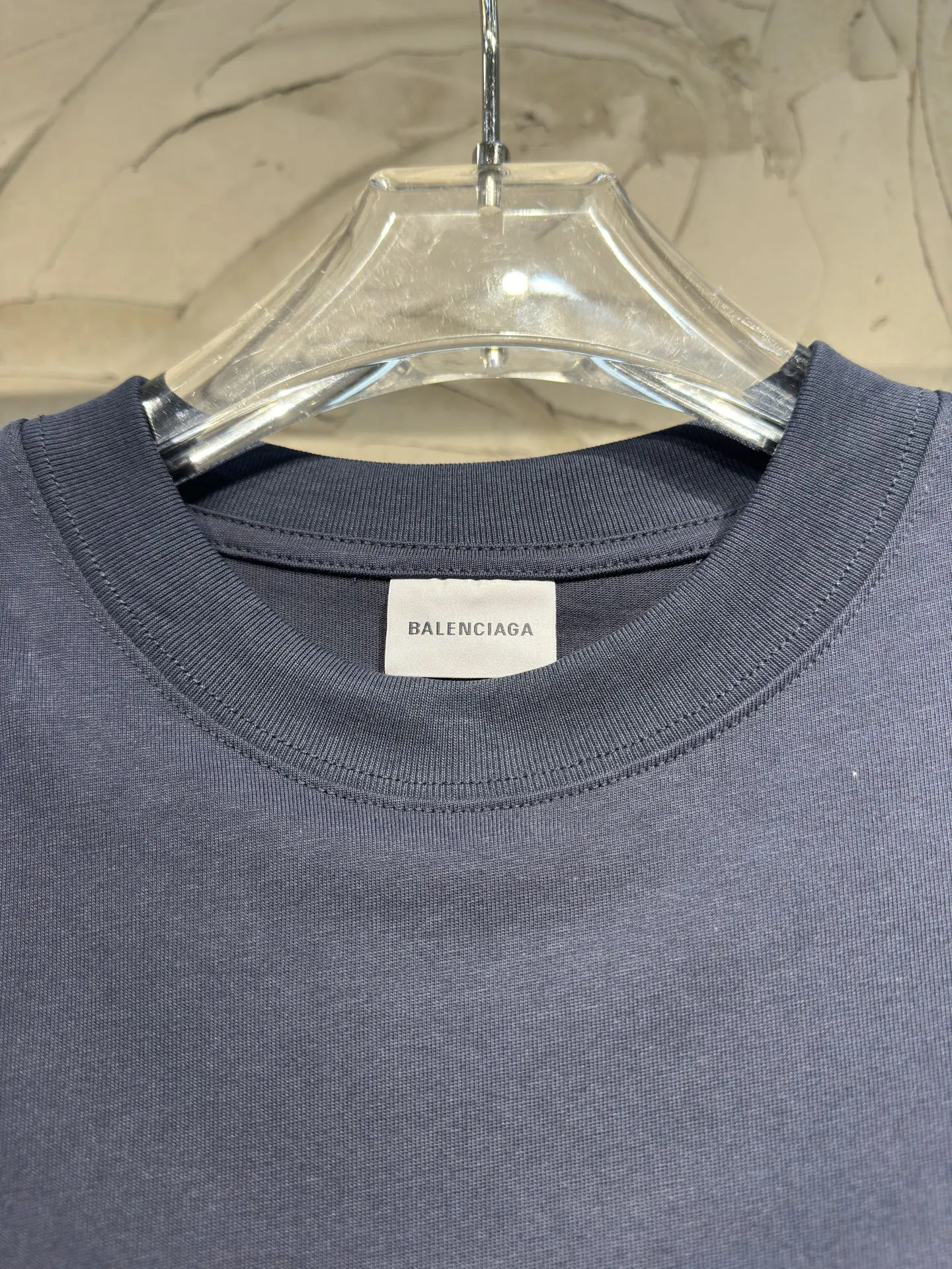 Balenciaga 藏青 Logo 印花 短袖T恤