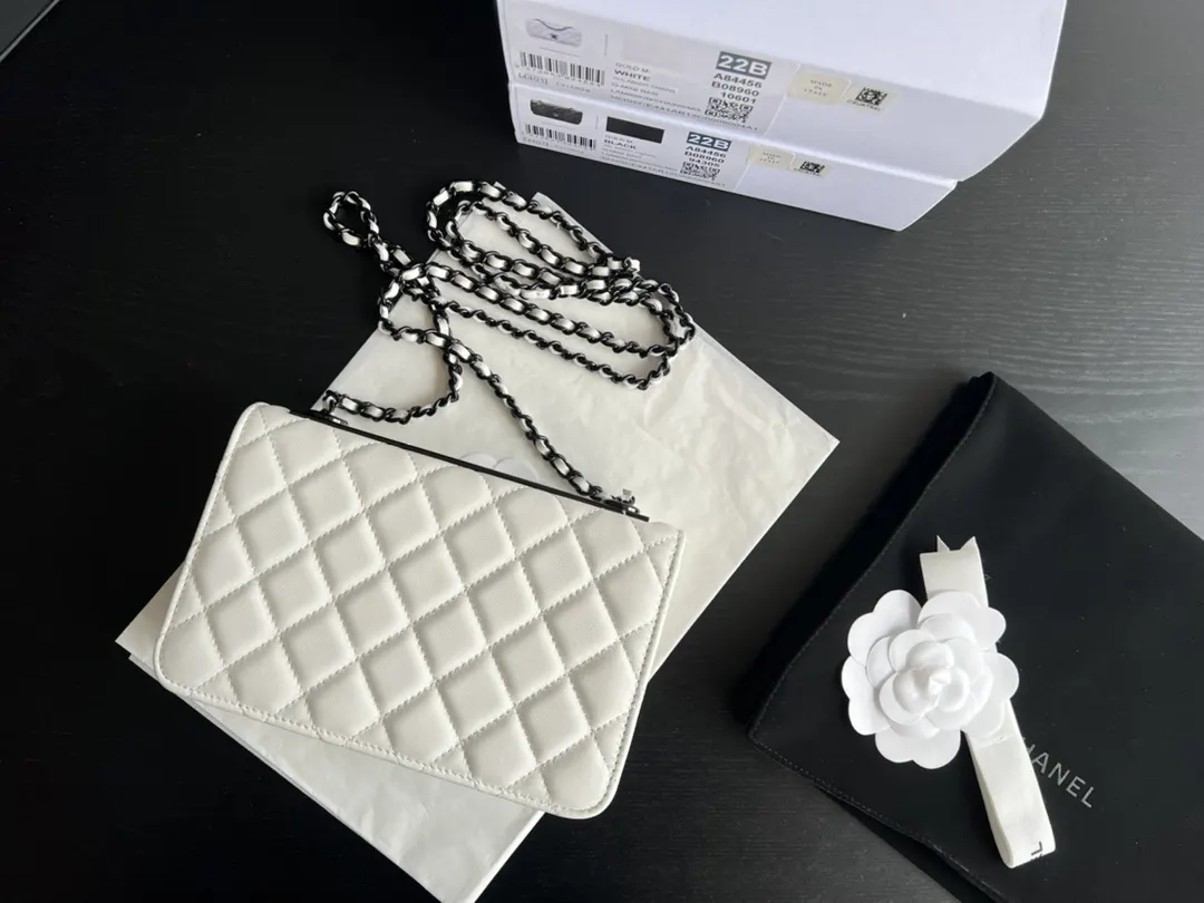 Chanel 22 白色 皮革 单肩包