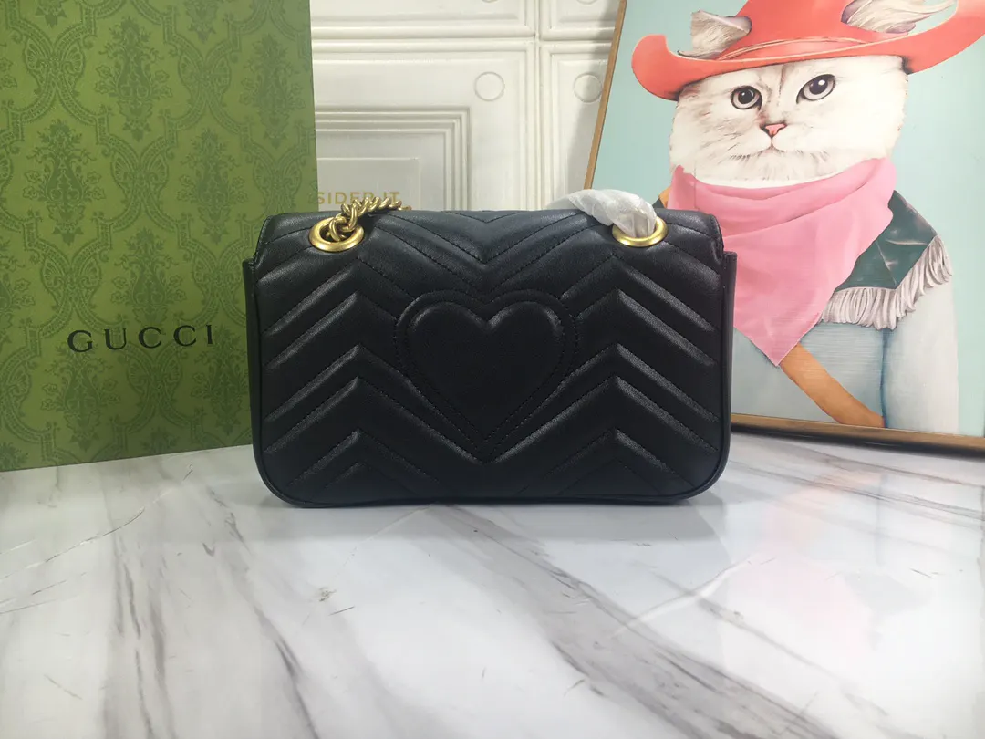 Gucci Marmont 牛皮鏈條包 單肩斜挎