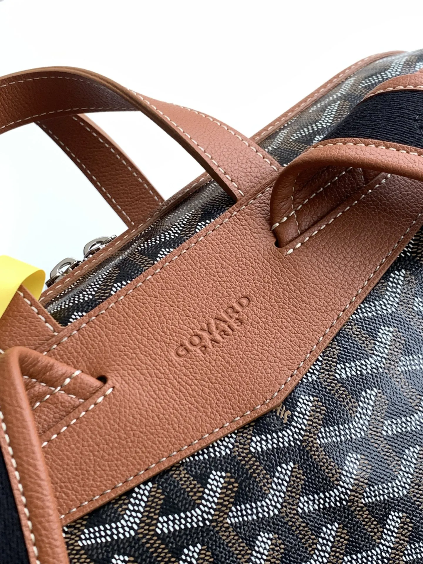 Goyard Black Brown Backpack Leather