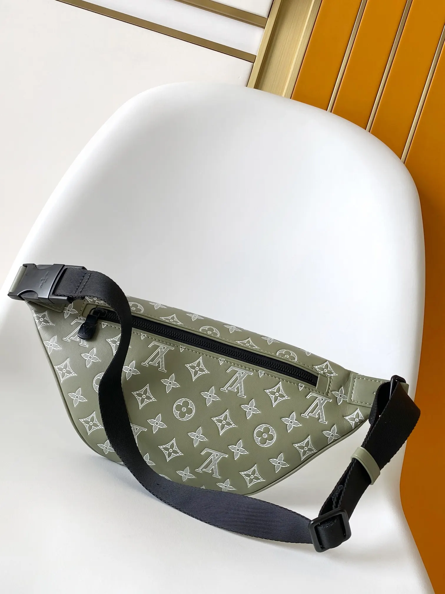 Black Gray Belt Bag Casual Canvas
