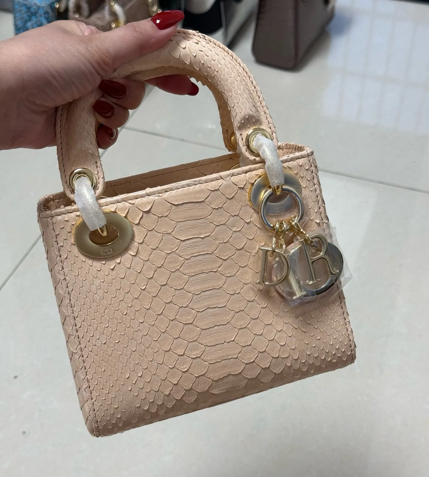 Dior Lady Dior Brown Wool Handbag