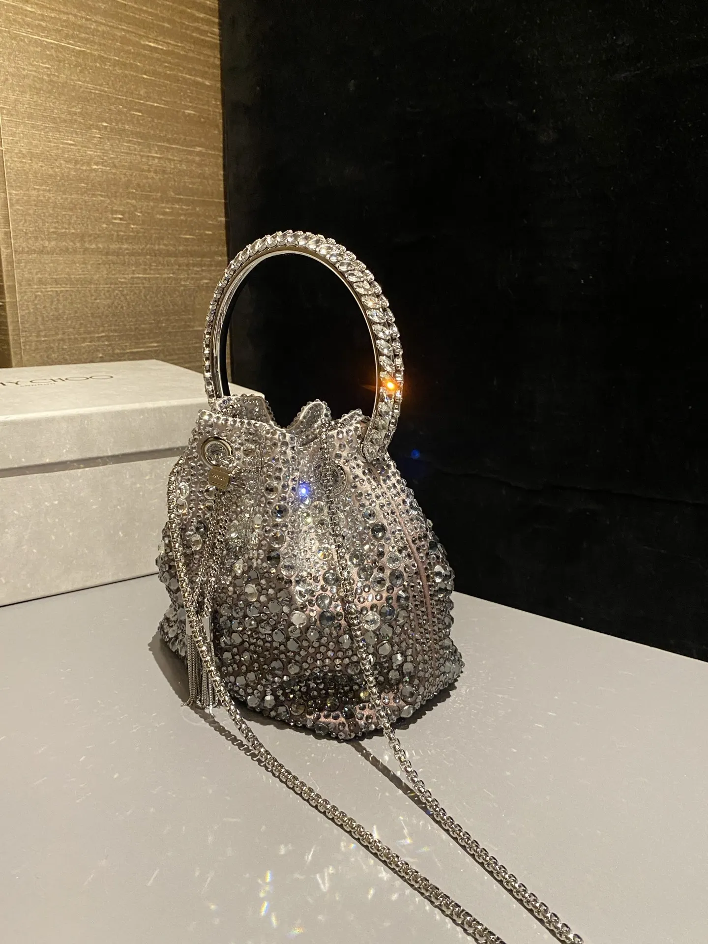 JIMMY CHOO BON BON系列标志款手提包 链条包 精致链条款