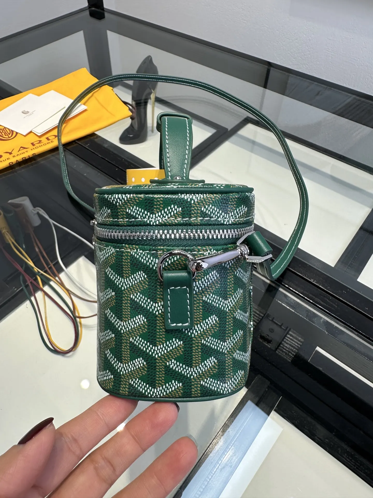Goyard Green Organizer Pouch Travel Leather
