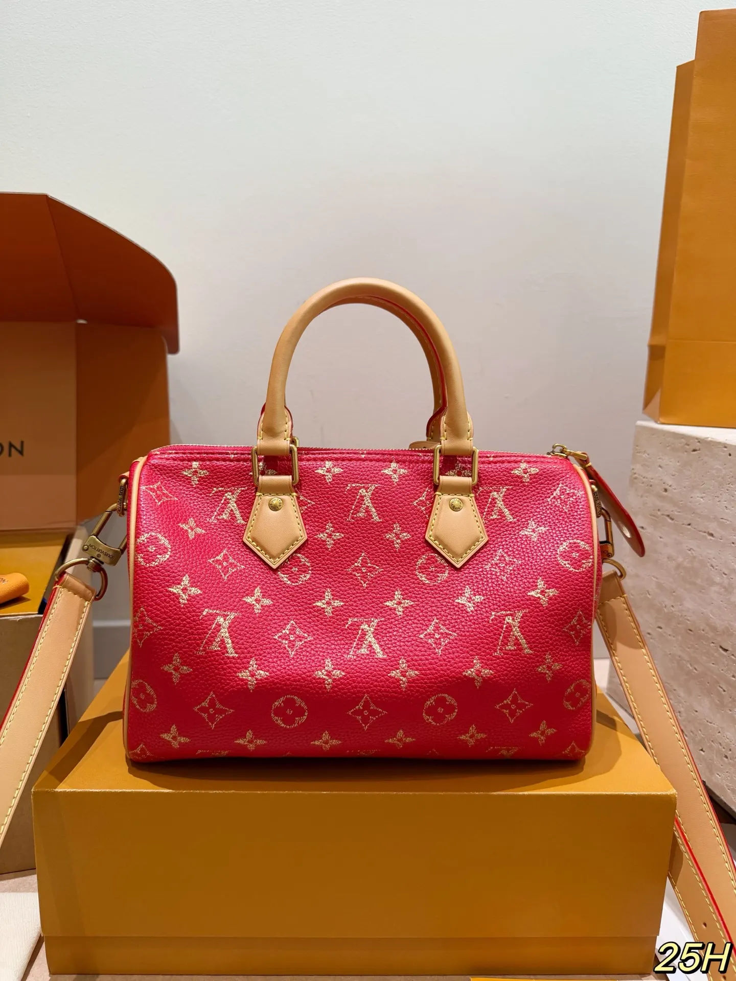 Louis Vuitton Speedy 红色 手提包 实拍款02