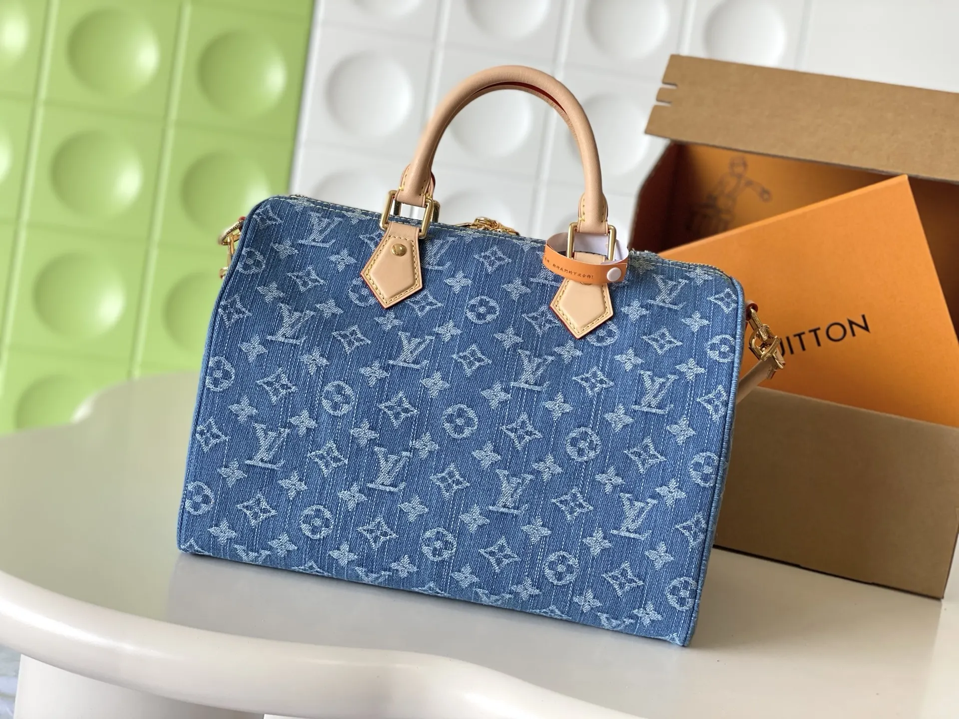 LV Speedy 牛仔 丹宁 Mo收納包 旅行收納款