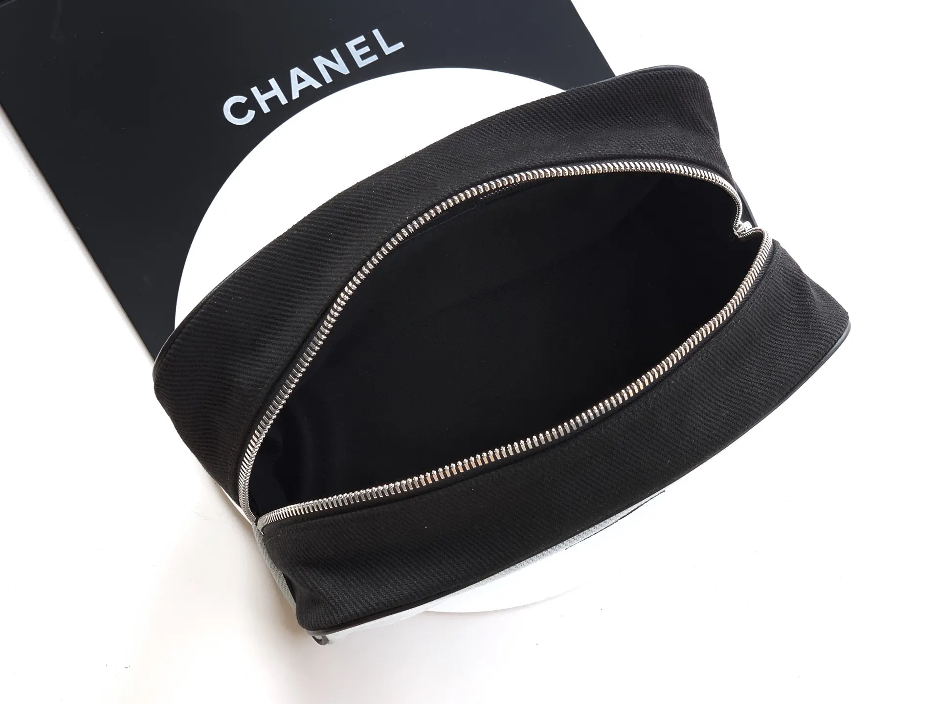 CHANEL 黑色 蓝色 帆布 腋下包 复古腋下背款