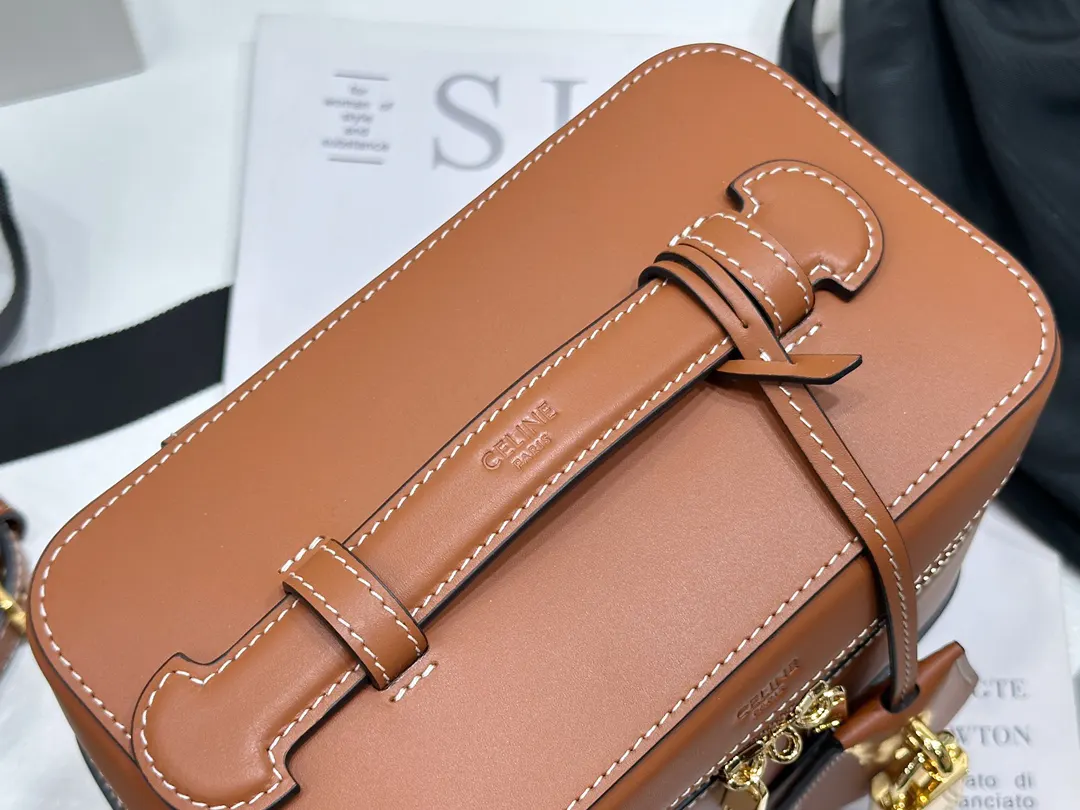 Brown Cosmetic Pouch Leather