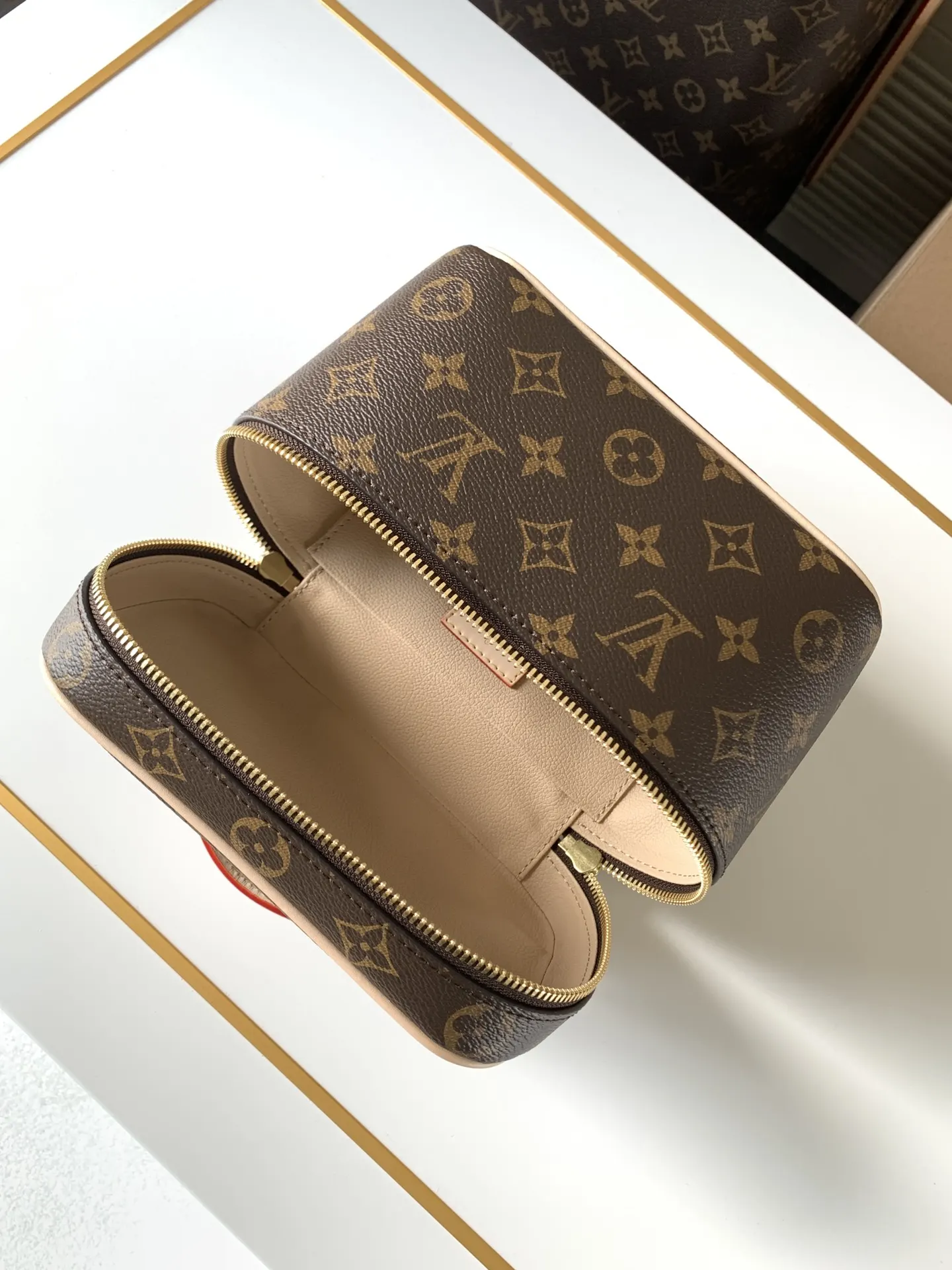 LV 老花 牛皮 手提包 通勤手提款