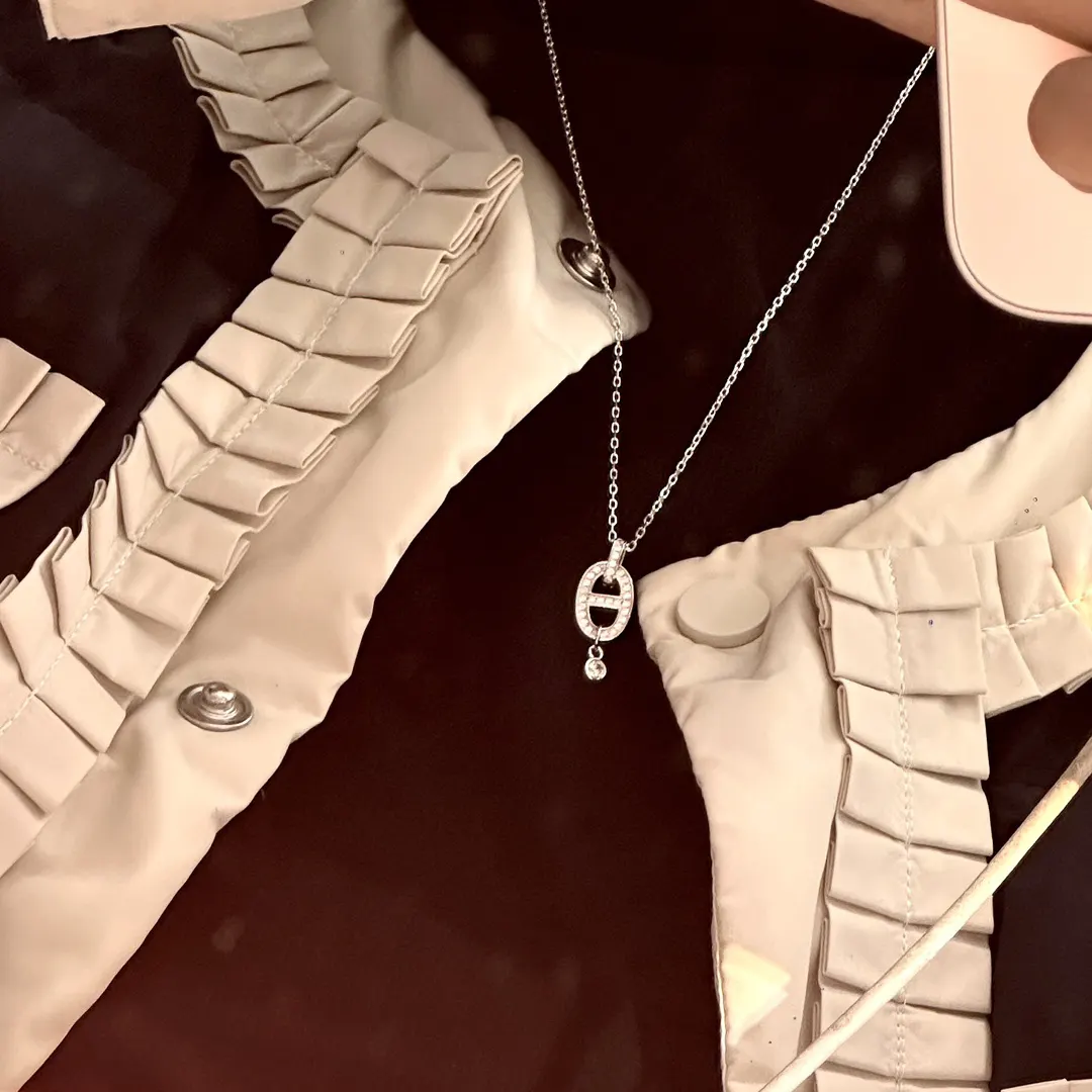 Hermes 白金 金色 項鍊 精致锁骨链款