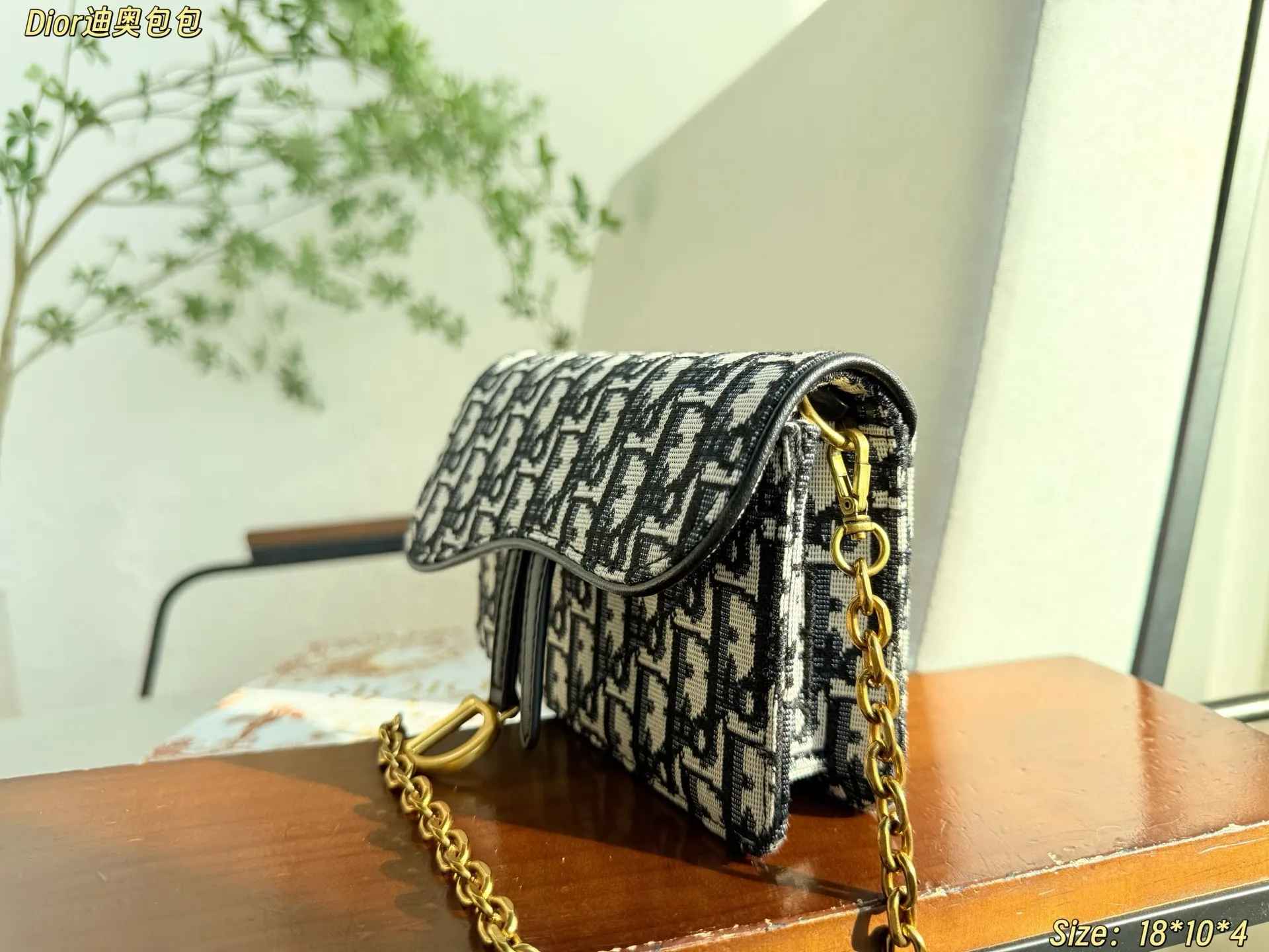 Dior 老花 帆布 链条包 精致链条款