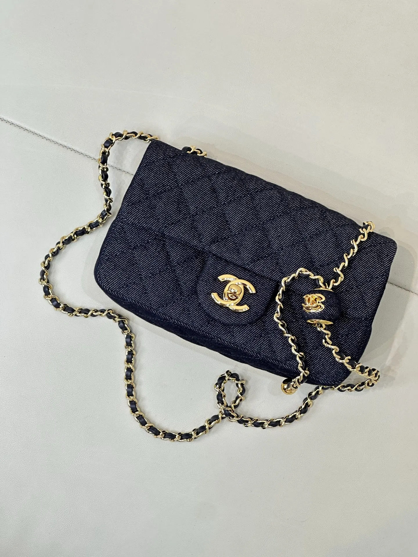 CHANEL 牛仔 丹宁 鏈條包 精致鏈條款