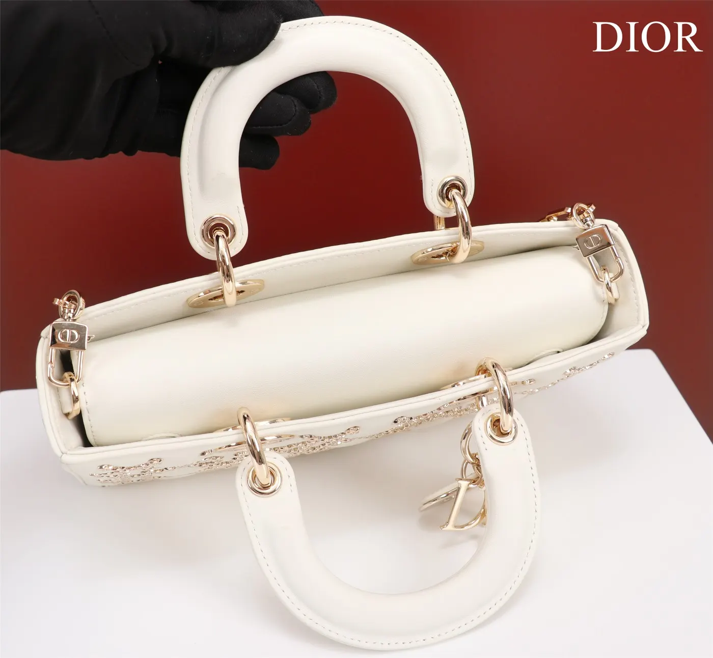 Dior 羊皮 进口 羊皮 纯手工戴妃包横版 手提包 通勤手提款