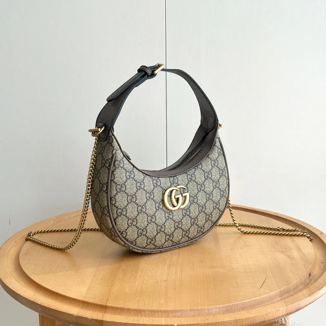 Gucci Marmont 棕色 Monogram 腋下包