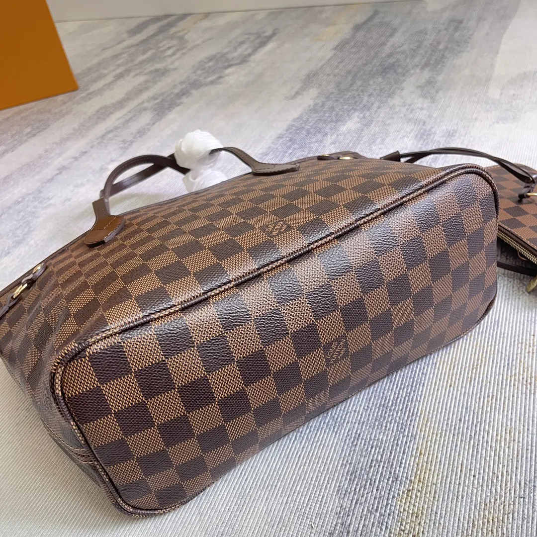 LV Neverfull 金色 牛皮 手拿包 精致手拿款