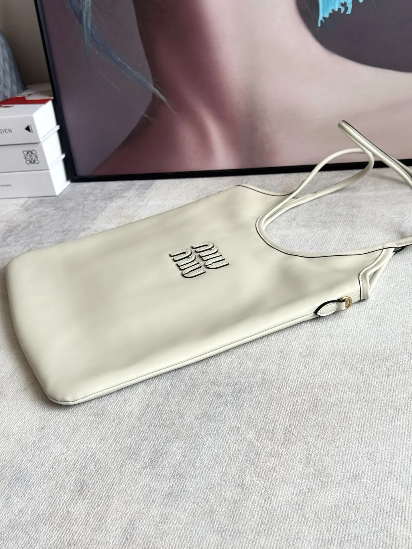Miu 白色 米白 小牛皮 托特包 大容量托特款